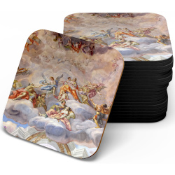 زیر لیوانی چوبی MDF رنگ روغن فرشته