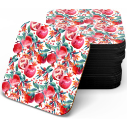 زیر لیوانی چوبی MDF یلدا نقاشی انار دون