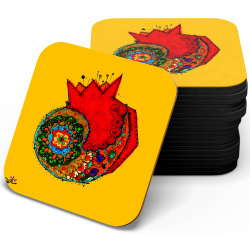 زیر لیوانی چوبی MDF یلدا انار