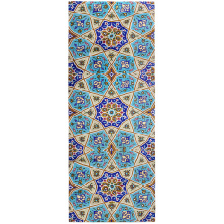شال نخی گره چینی کرم فیروزه ای