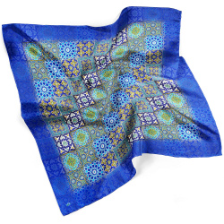 روسری چند کاشی آبی