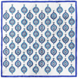 پوشت (دستمال جیب) سفید آبی
