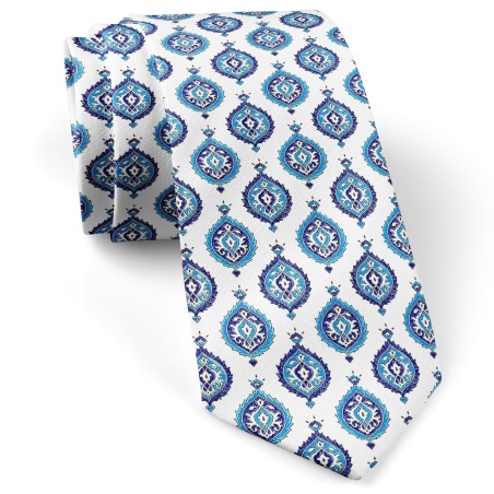 کراوات سفید آبی