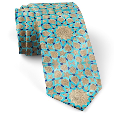 کراوات مردانه طرح کتیبه فیروزه