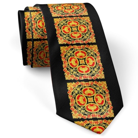 کراوات مردانه ورساچه سیاه نارنجی