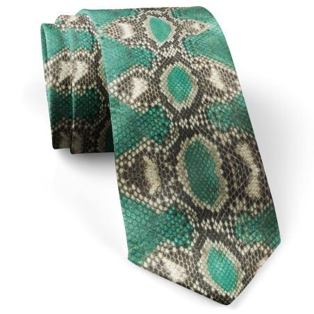کراوات مردانه پوست ماری سبز