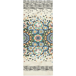 شال نخی مراکش کرمی چند رنگ