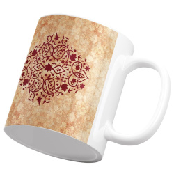 لیوان سرامیکی گل چرمی