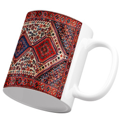 لیوان سرامیکی فرش لوزی قشقایی