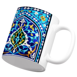 لیوان سرامیکی کاشی آبی سرستون
