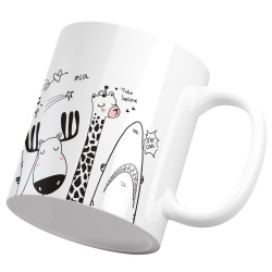 لیوان سرامیکی نقاشی ساده باغ وحش